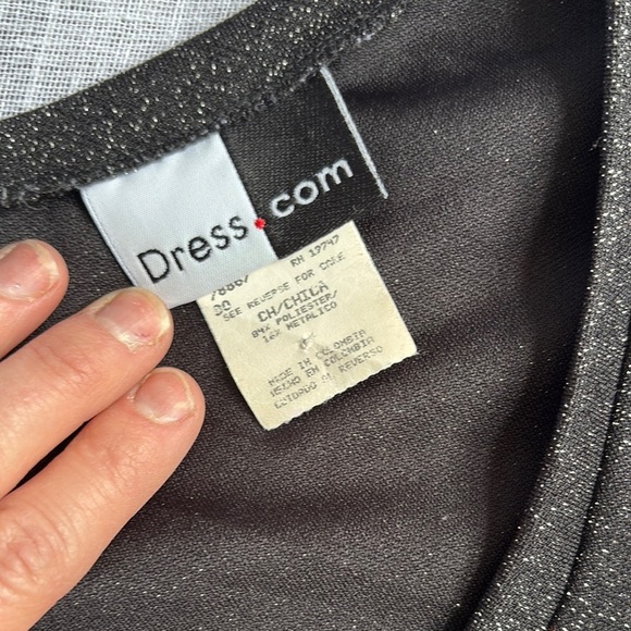 Y2k Dress.Com Black Shimmering Long Sleeve Dress - Picture 7 of 11